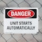 Signmission Unit Starts Automatically Danger Sign, Plastic, 10in W x 7in L, 2PK OS-2PACK-DS-P-710-L-2516 - alternate 2